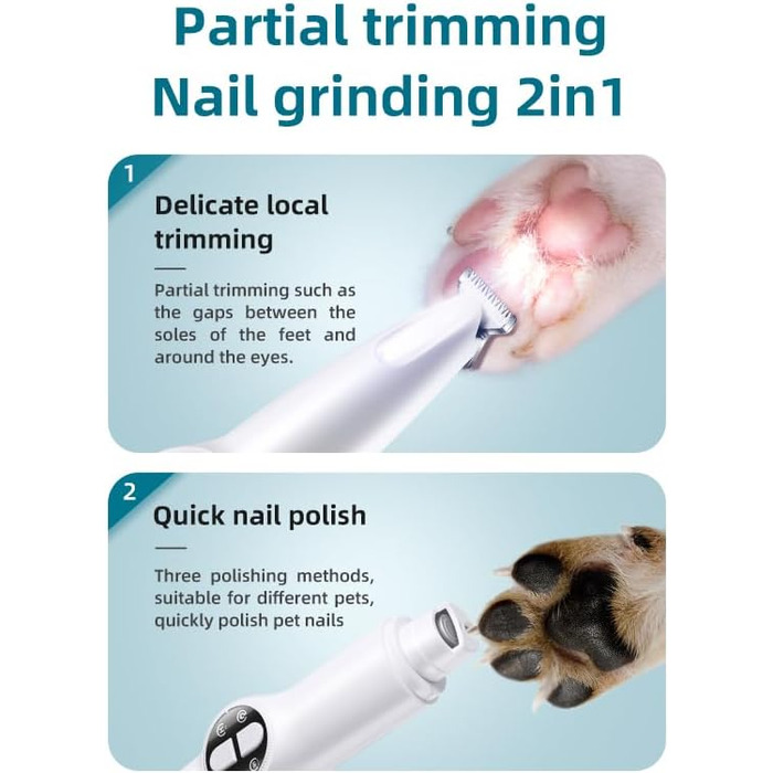 Машинка для стрижки собак 2-в-1, акумуляторна, бездротова, тиха, для маленьких порід, догляд за шерстю, для лап, очей, вух, обличчя, тіла