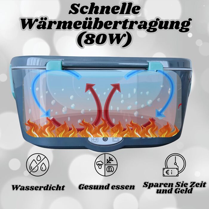 Електрична ланчбокс EcoLiberty 80W з підігрівом, 12/24/220V - для офісу, авто, вантажівки
