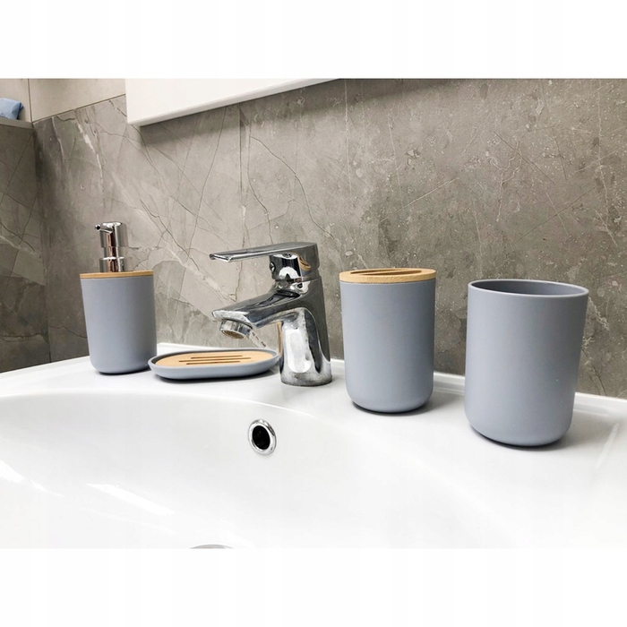 Набір аксесуарів для ванної кімнати (6 предметів): дозатор для мила, стакан та мильниця