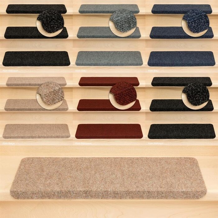 Ramon Rectangular Step Mats by Kettelservice-Metzker - Beige, No Plastic Corners