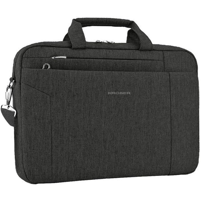 KROSER Laptop Bag 15.6 Inch Laptop Bag Briefcase Tablet Bag Shoulder Bag Crossbody Bag Water-Resistant Satchel Business Laptop Bag for Women and Men - Black MEHRWEG
