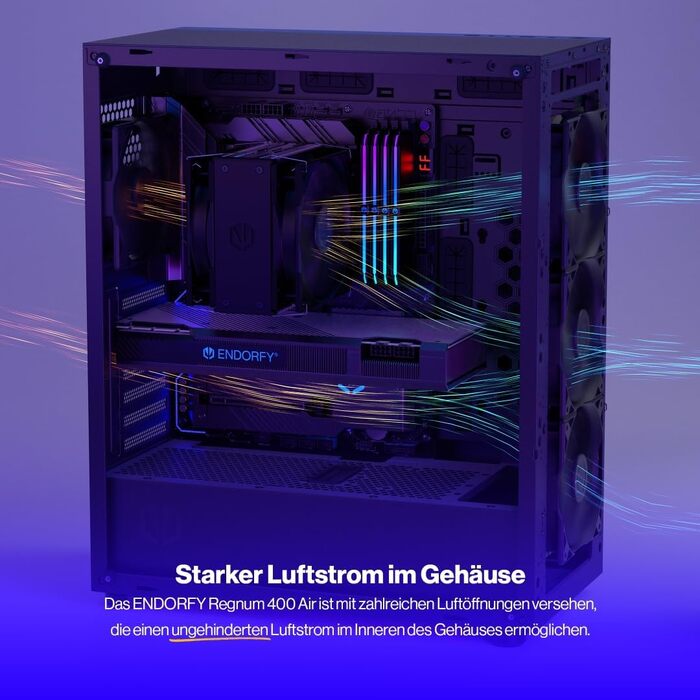 Корпус для ПК Endorfy Regnum 400 Air ATX, загартоване скло, 4 вентилятори 120мм