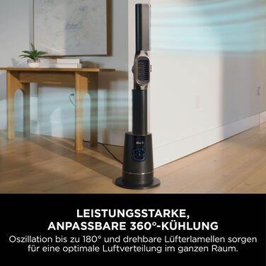 Вентилятор та обігрівач 2-в-1 Shark TurboBlade Cool + Heat з термостатом, пультом керування та коливанням | Безлопатевий вентилятор та обігрівач для швидкого нагріву та охолодження, чорно-золотий, TH200EU TurboBlade – Cool + Heat, антрацит