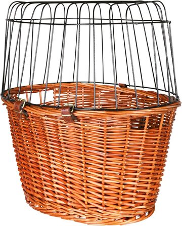 ТRIXIE Корзина для собак на велосипед, до 5 кг, 44 × 48 × 33 см - плетена корзина для руля, з пластиковим гратами, 2806 natur