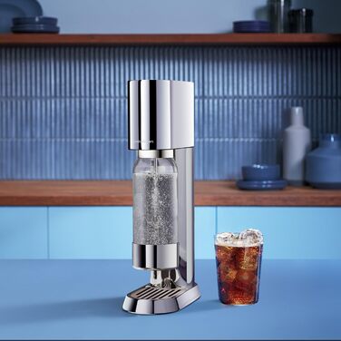 Sodastream Enso Premium - Сифон для газування води з нержавіючої сталі, пляшка 1л BPA-free, циліндр CO2 Quick Connect, срібний