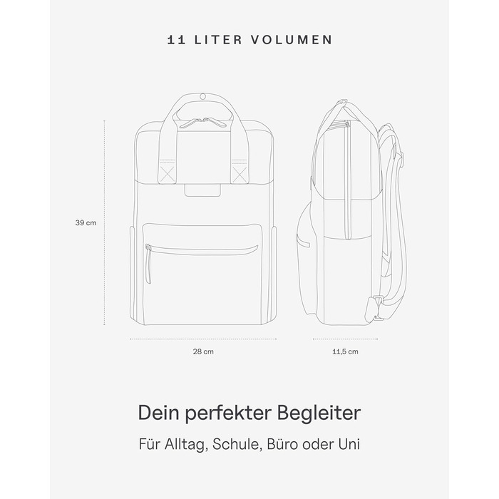 Kapten & Son Bergen Rucksack | Rucksack for Women & Men | Daypack | Carry-on Rucksack, Daypack | Water-resistant