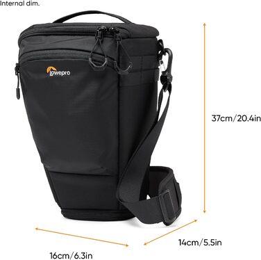 Lowepro ProTactic Toploader - фотосумка для беззеркальної камери/DSLR, 4.5 л, 37x10.5x14 см, для камер з об'єктивом, наплічна сумка для фотографів/відеооператорів (TLZ 75 Pro AW III - new)