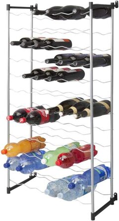 Metaltex Bottle Rack, Metal, Grey, For 72 Bottles