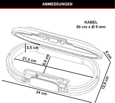 Portable Travel Safe with Number Combination - Black Luggage Lock