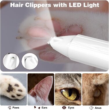 Машинка для стрижки собак Leise, 4 в 1: стрижка тіла, обрізка подушечок, догляд за очима та вухами. Ідеально для собак та котів. Комплект 2 в 1