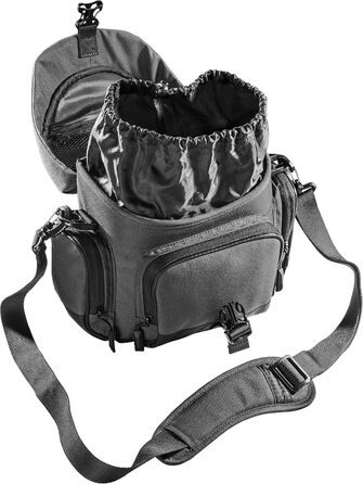 Сумка для камери Mantona Premium - підходить для камер DSR & DSM з об'єктивом (з пилозахистом, м'яким ремінцем, блискавкою, регульованим внутрішнім відділенням) (Антрацит, Антрацит)