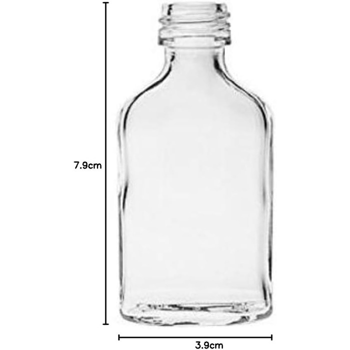 mikken Viva Household Goods - 50 x Mini Glass Bottle 20 ml with Screw Cap, suitable as a flask, schnapps bottle & liqueur bottle (including funnel Ø 5 cm)