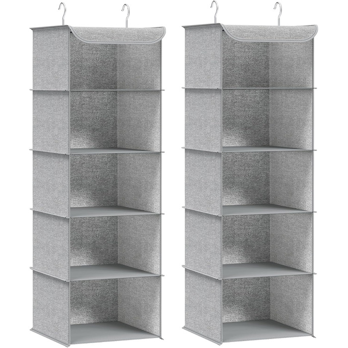 Органайзер для шафи SONGMICS, вішалка для одягу, полиця-органайзер, сіра, 2 шт.