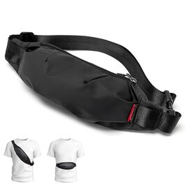 Чоловіча/жіноча поясна сумка-рюкзак на пояс, водонепроникна, чорна. Підходить для спорту, подорожей, фітнесу, велоїзди та кемпінгу.