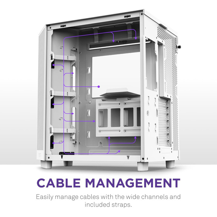 Корпус ПК NZXT H6 Flow RGB: компактний Mid-Tower з 3 вентиляторами, чорний/білий