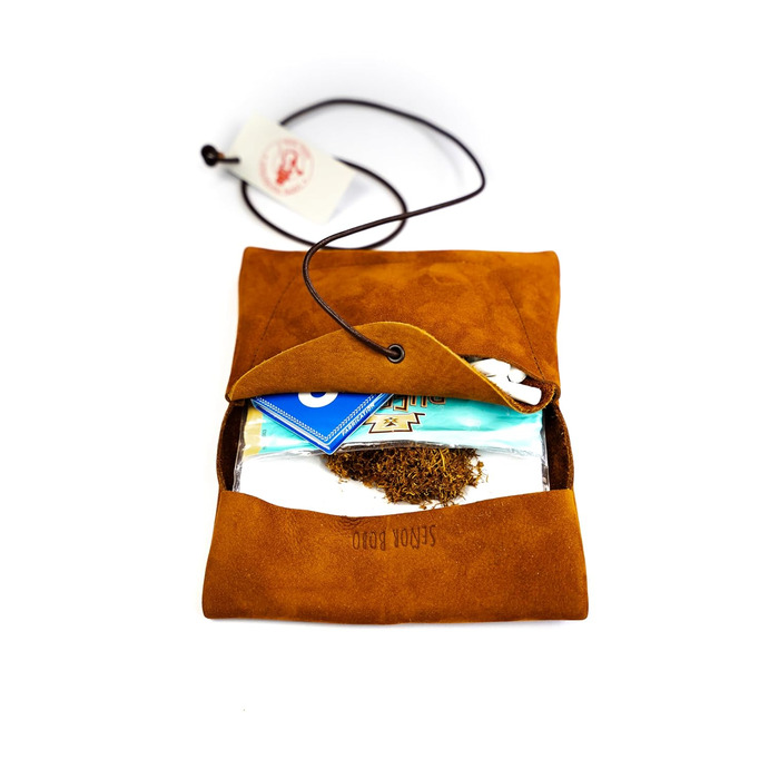 Tabaktasche SEÑOR BOBO - Handmade in DE - Premium Nubuck Leather - with Filter Compartment - Manufacturing Quality from Bavaria - Tobacco Pouch for Rolling Tobacco and Tobacco