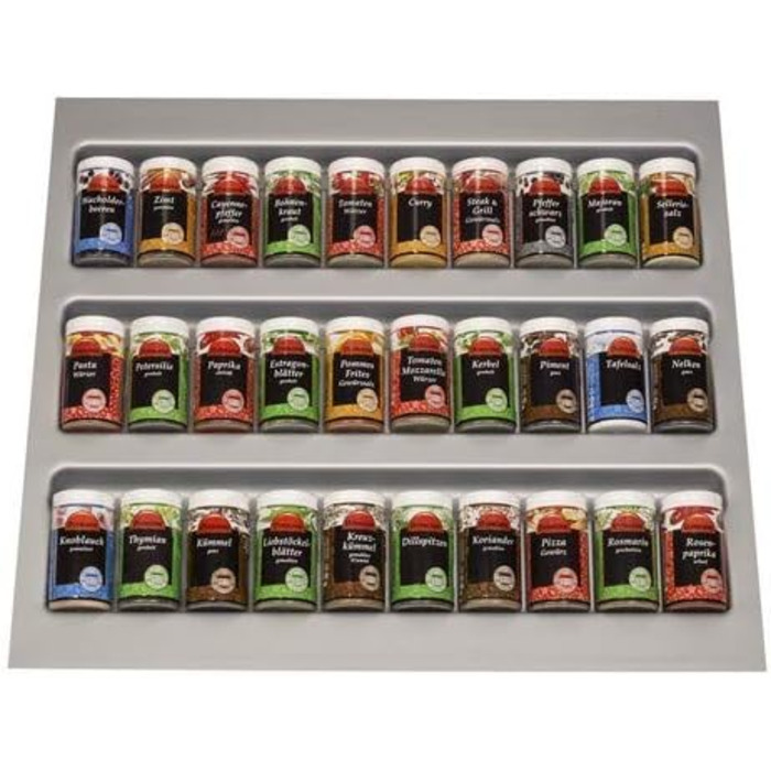 Органайзер для столових приборів Orga-Box сріблясто-сірий для шухляди 80 см (473,5 x 694 мм), сумісний з Nobilia (2012-2024) + вставка для спецій (60 см)