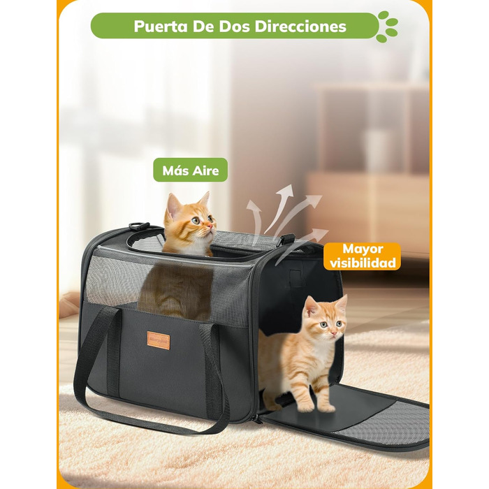 Транспортна переноска для котів та цуценят Morpilot до 5 кг, сіра, велика, для подорожей та до ветеринара