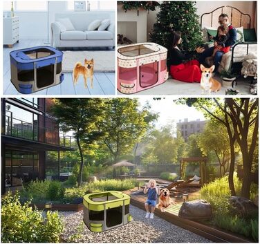 Переносний вольєр для собак та котів 90x70x60 см, рожевий. Зручний вольєр-загон для тварин, переносна клітка для собак та кошенят.