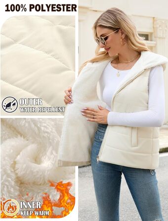 Тепла флісова жилетка CTOP з капюшоном для осені/зими. Легка жилетка з кишенями, колір хакі, розмір S