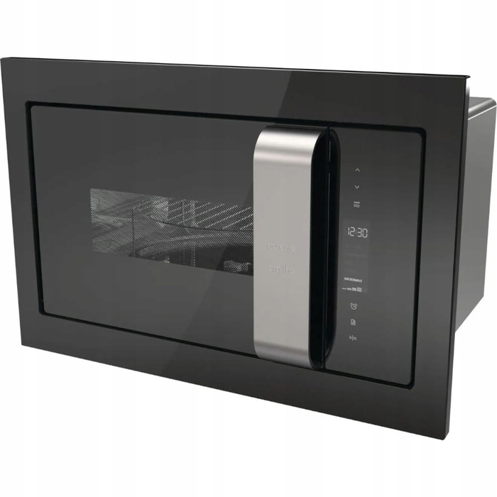 Вбудована мікрохвильова піч Gorenje BM235ORAB, 23 л, з грилем, чорне скло