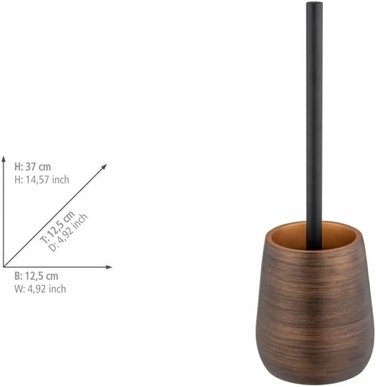Тримач зі щіткою для унітаза Wenko Palena, 12,5 x 37 см, чорно-коричневий