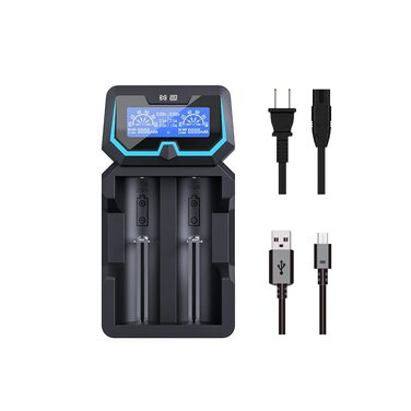 Зарядний пристрій XTAR New X2 для акумуляторів 20700/21700/18650 LCD 2A, мережевий адаптер 3.6V/3.7V/1.2V AAA/C/D