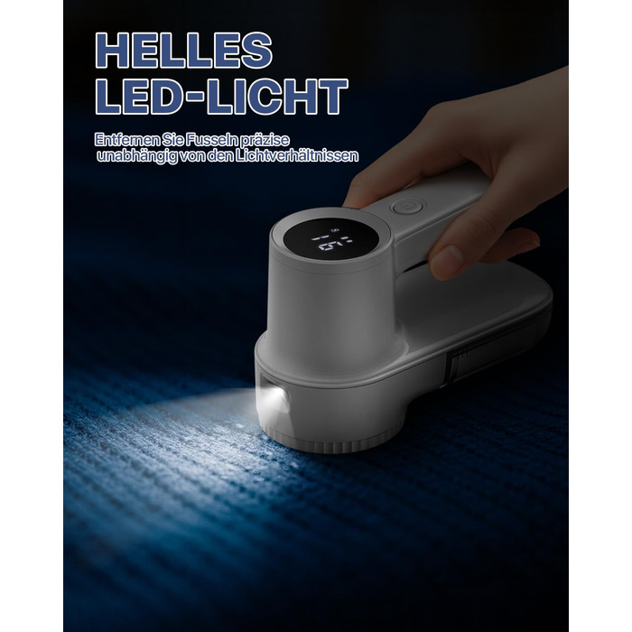 Електричний видалення ворсу для одягу з LED-дисплеєм та USB-зарядкою, 3 режими, 3 змінні насадки для светрів, пальто, ковдр