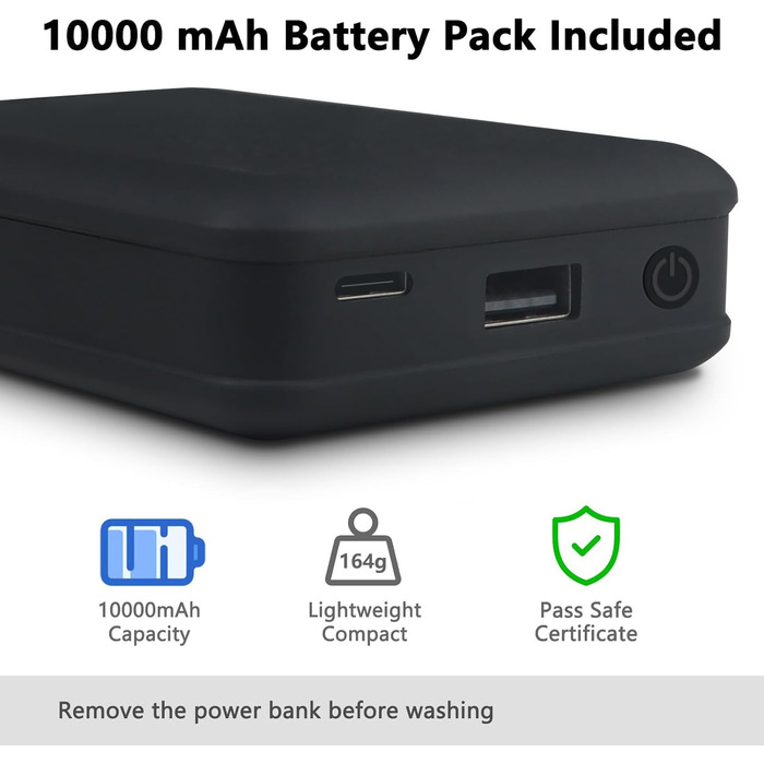 Обогреваемая жилетка для мужчин, жилетка с подогревом, акумуляторна жилетка, жилетка з підігрівом, 10000mAh акумулятор, до 6-8 годин тепла, 3 режими нагріву, для роботи на відкритому повітрі, походів, риболовлі, XL, чорна