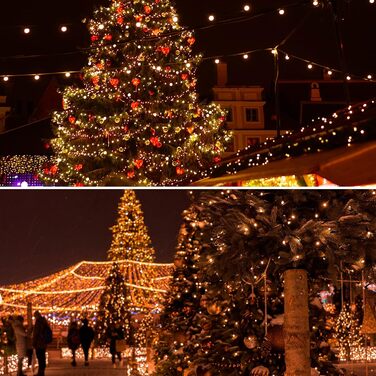 Ланцюжок прикрас MAGGIFT 20м 200 LED з вилкою/пультом/таймером/диммуванням, вологостійкий, тепле біле світло, для прикраси ялинки та декору, зовнішнє використання