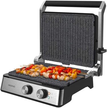Cecotec Rock'nGrill Blaze Electric Grill. 2400W, RockStone coating, Easy cleaning, 180º opening, BPA-free, Grilling surface 29x23 cm, Adjustable temperature 2400 W | Blaze