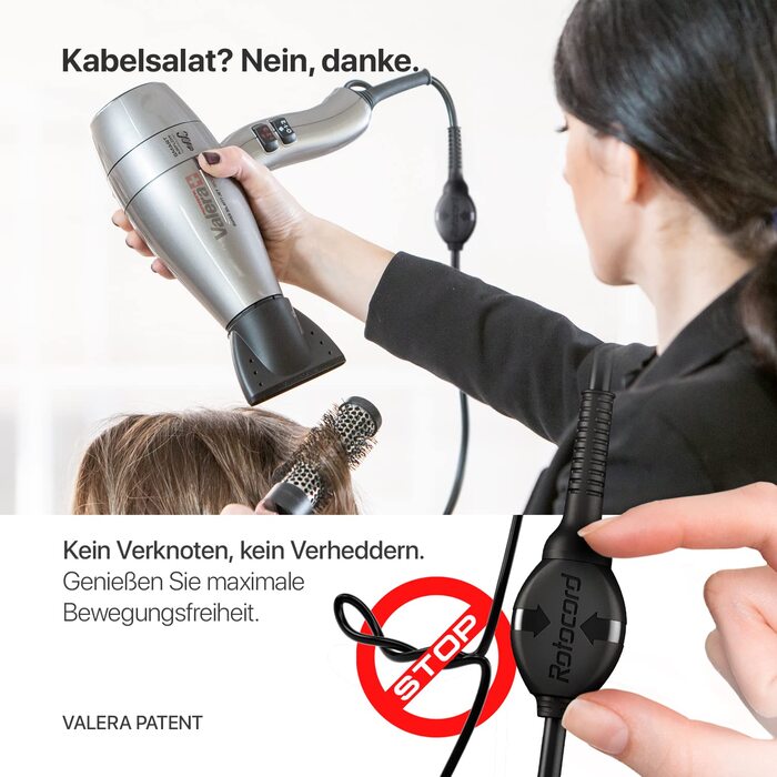 Професійний фен Valera Swiss Silent Jet 8600: 2000W, іонізація, 3 режими, чорний