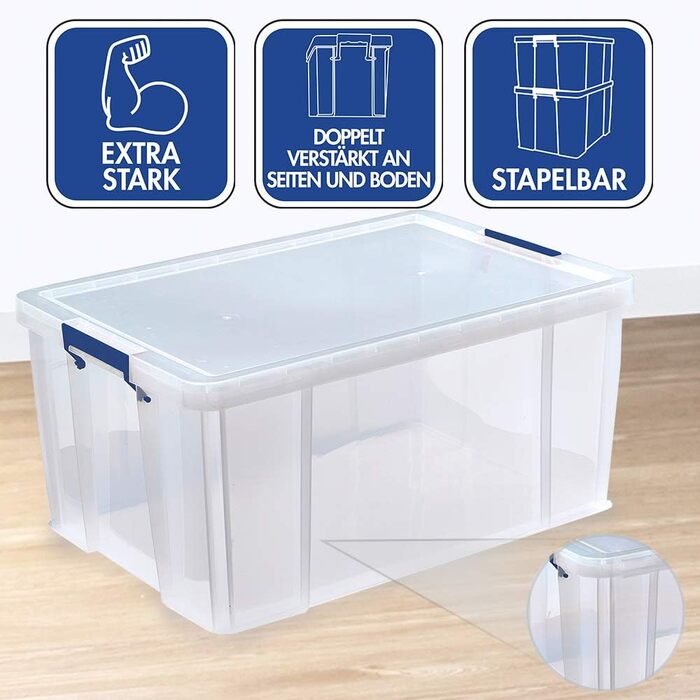 Велика пластикова коробка для зберігання з кришкою BANKERS BOX ProStore 70 л, 30×58×38,5 см