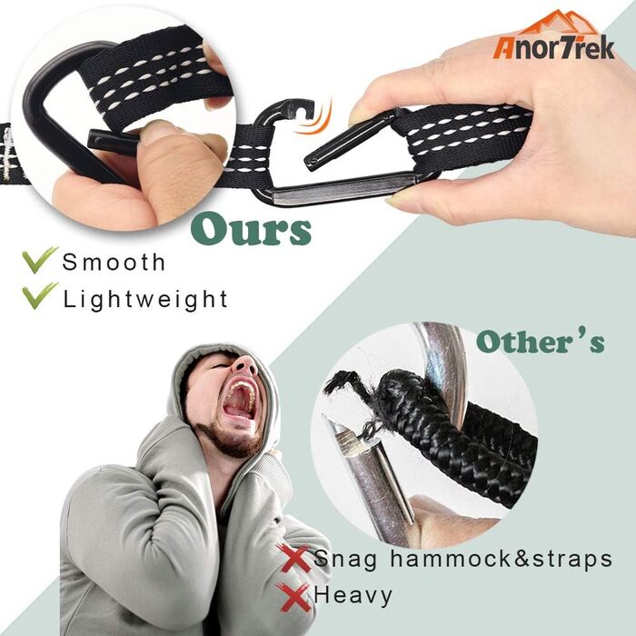 Гамак туристичний з москітною сіткою подвійний/одинарний, 260x140 см - блакитно-темно-синій