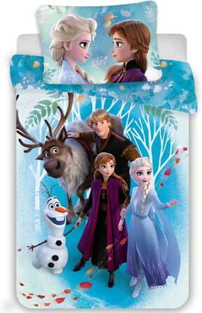 Бетліст для малюків, 100% бавовна, Ельза та Анна, ковдра 100 x 135 см + наволочка