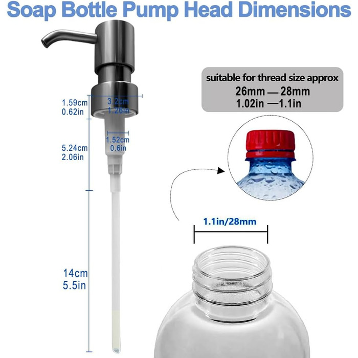 Дозатор для мила Suanti, 425 мл, з помпою з нержавіючої сталі, наповнюваний, квадратний, декоративний, для мила для рук, миття посуду та лосьйону, стиль мармур (срібна помпа - 2 шт.)