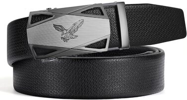 Чоловічий шкіряний ремінь ITIEZY з автоматичною пряжкою, без отворів, 35 мм, для ділового костюма, чорний, регульований розмір 103-110 см