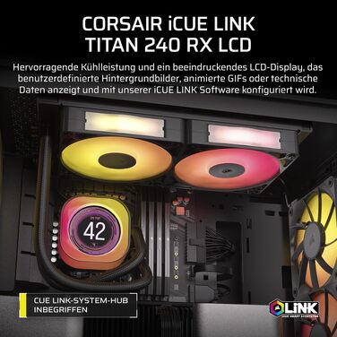 Рідинне охолодження процесора Corsair iCUE LINK Titan 360 RX LCD, FlowDrive, 3x120мм RGB вентилятори, для Intel LGA 1851/1700 та AMD AM5/AM4, чорний
