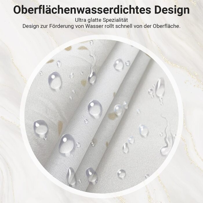 Штора для ванної кімнати 180x200 см з антигрибковим покриттям, водовідштовхувальна, поліестер, з кільцями (Phnom Penh Сірий мармур)