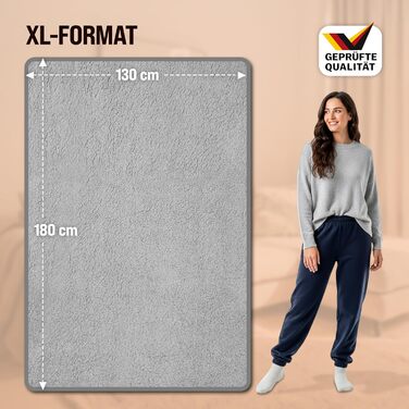 Електрична ковдра Monzana® 180x130 см, 120 Вт, 10 режимів нагріву, таймер, захист від перегріву, пральна, тепла флісова ковдра для ліжка