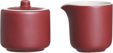 Ritzenhoff & Breker Jasper Milk & Sugar Set - Ceramic Creamer & Sugar Bowl with Matte Glaze & Soft-Touch Finish (Berry)