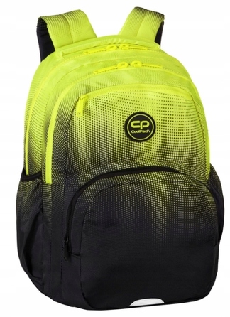 Багатовідсінковий шкільний рюкзак CoolPack, чорний з жовтими та золотистими елементами, 23 л