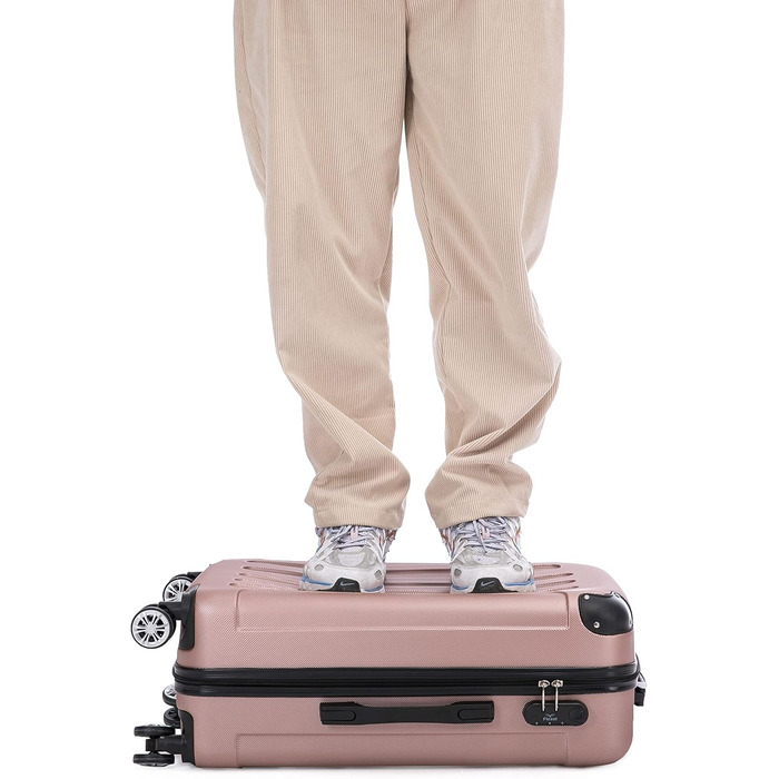 Чемодан Flexot® F-2045, 3-кількісний набір, ручна поклажа, рожеве золото