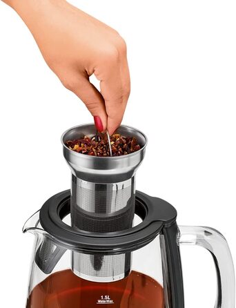 Електричний чайник ProfiCook PC-WK 1020 G: скляний корпус, 1.7 л, з тефлоновим фільтром, функція підігріву, 3000 Вт