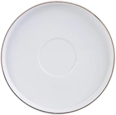 Набір кавових чашок з блюдцями KARACA Streamline Saturn - 4 шт., 90 мл, білий, кремово-золотий