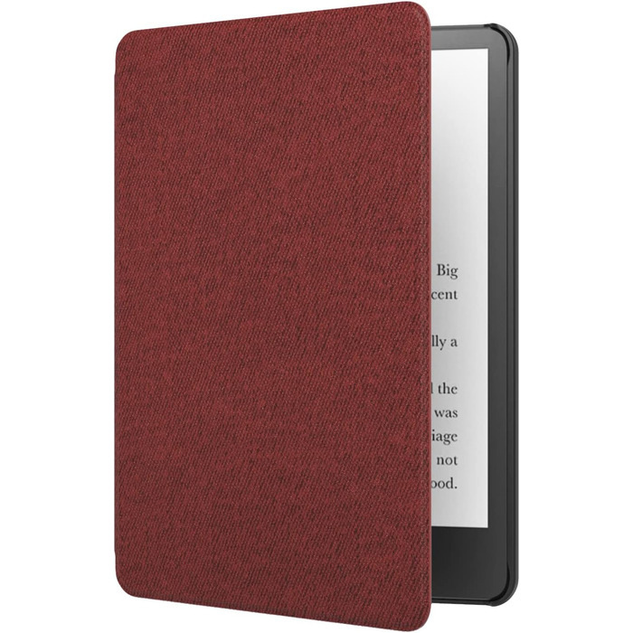 Чохол MoKo для Kindle Paperwhite 11 (2021) 6.8 дюймів, з функцією авто-сон/пробудження, з штучної шкіри, Denim, Червоний виноградний колір
