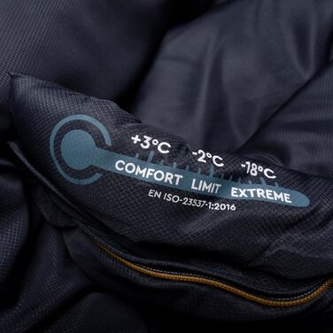 Спальний мішок TAMBU Mumienschlafsack 80x210см - компактний, для літа, осені та зими. Теплий, для кемпінгу, подорожей, фестивалів. Без PFC, синій.