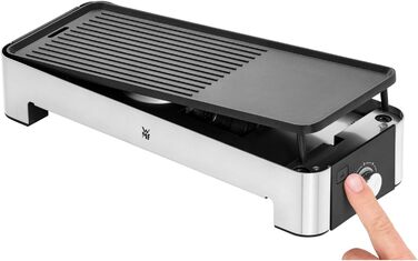 WMF Kitchen Mini Electric Table Grill for 2 with Vegetable Pan - Compact Electric Grill, Adjustable Temperature, 1000W