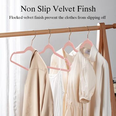22 шт. плюшеві вішалки для одягу Stormix для дорослих, преміум-якість, антиковзаючі, ультратонкі, для костюмів, сорочок, суконь, темно-рожевого кольору (гачки рожевого золота)