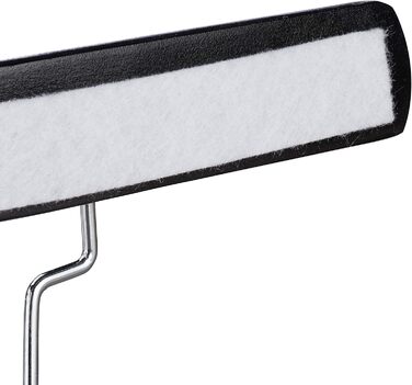 Relaxdays Trouser Hanger, Wood, 12 Pack, 360° Swivel Hook, Felt Protection, HBT 17 x 25 x 2.3cm, Clothes Hanger Pants, Black